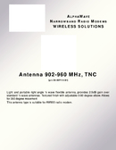 Datasheet Antenna 902-960 MHz, TNC